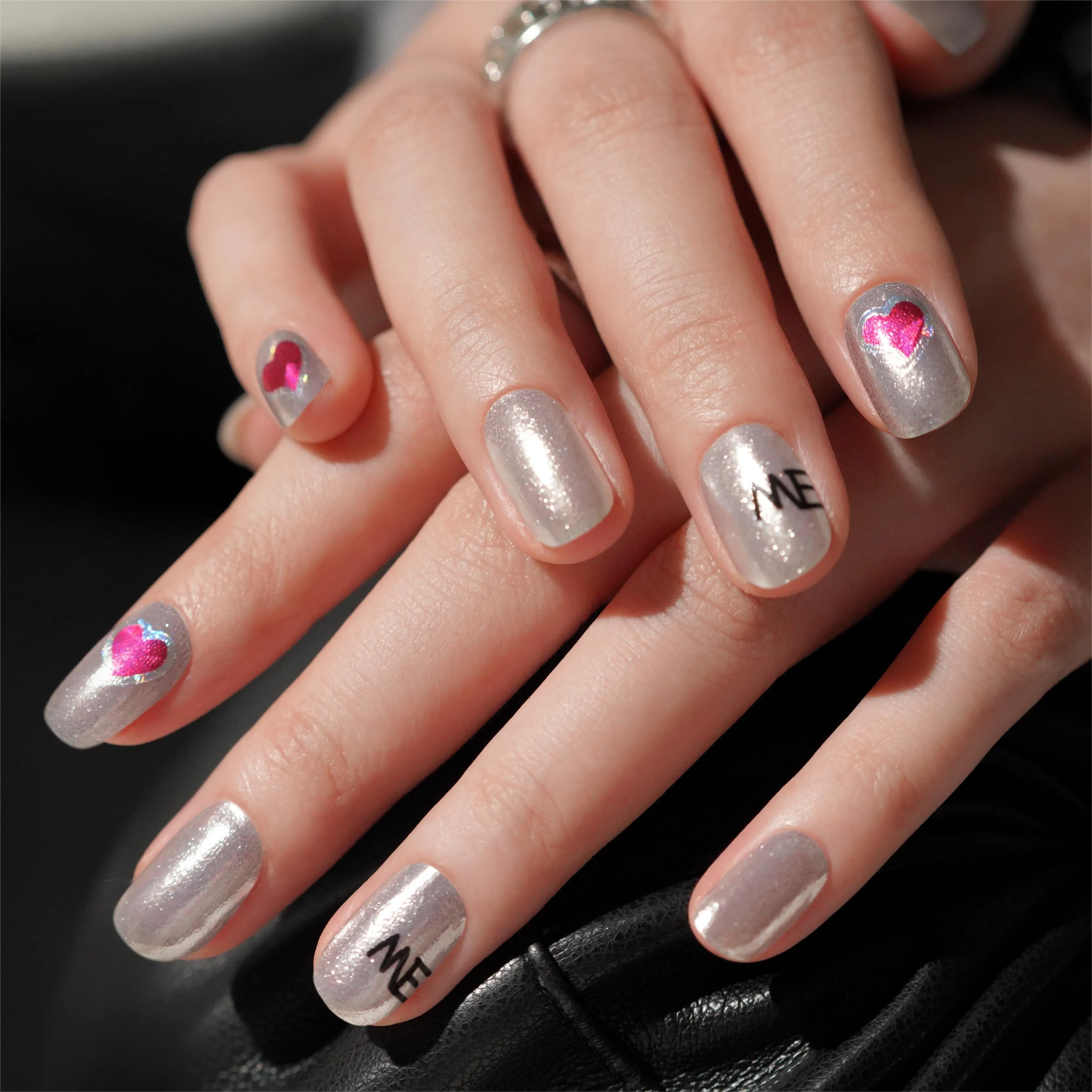 Metallic Silver Semi-Cured Gel Nail Strips | Touch - 2483