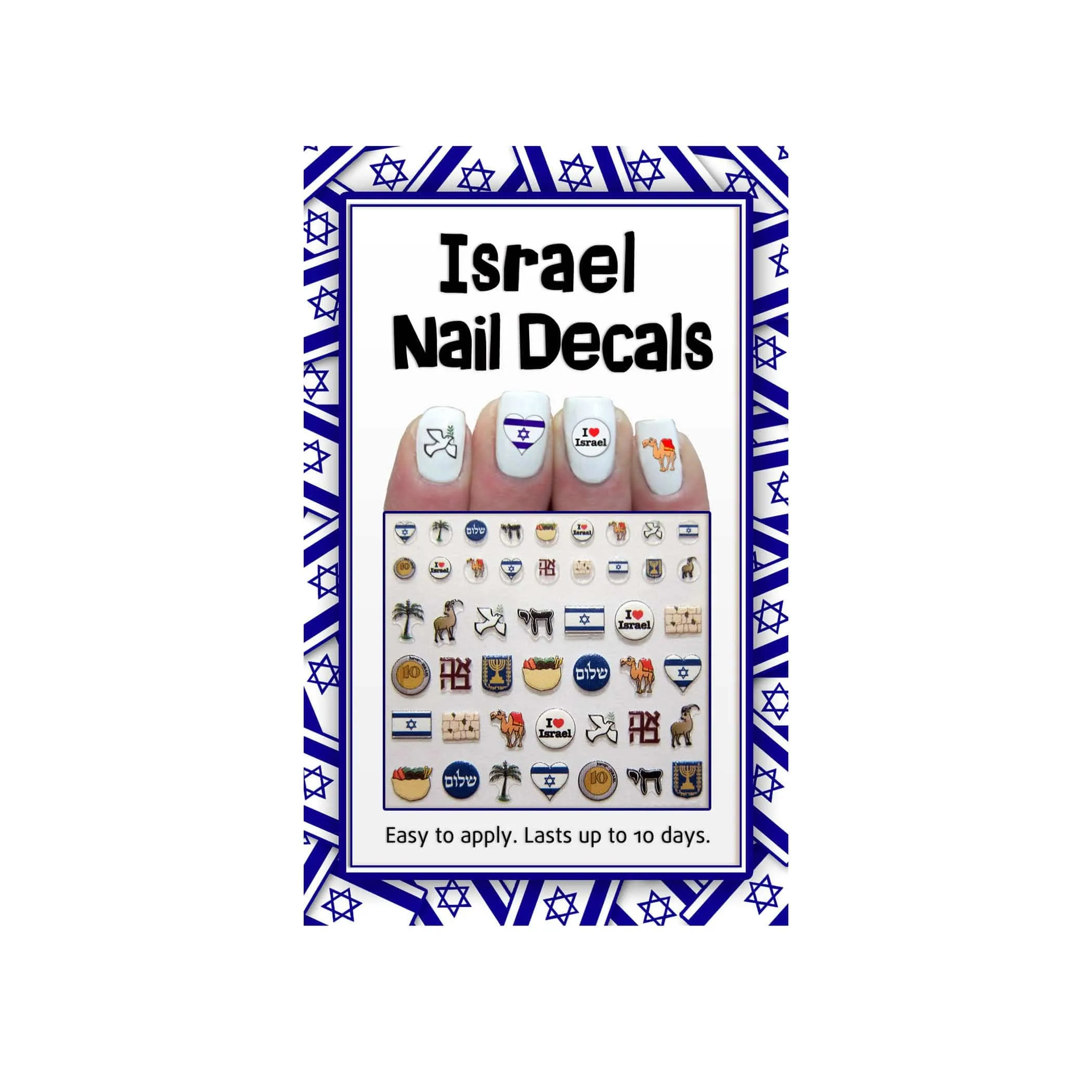 Midrash Manicures Israel Nail Decals , Incl 46 Decals