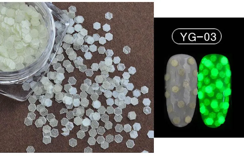 Nail Art Sequins - Glow in the Dark