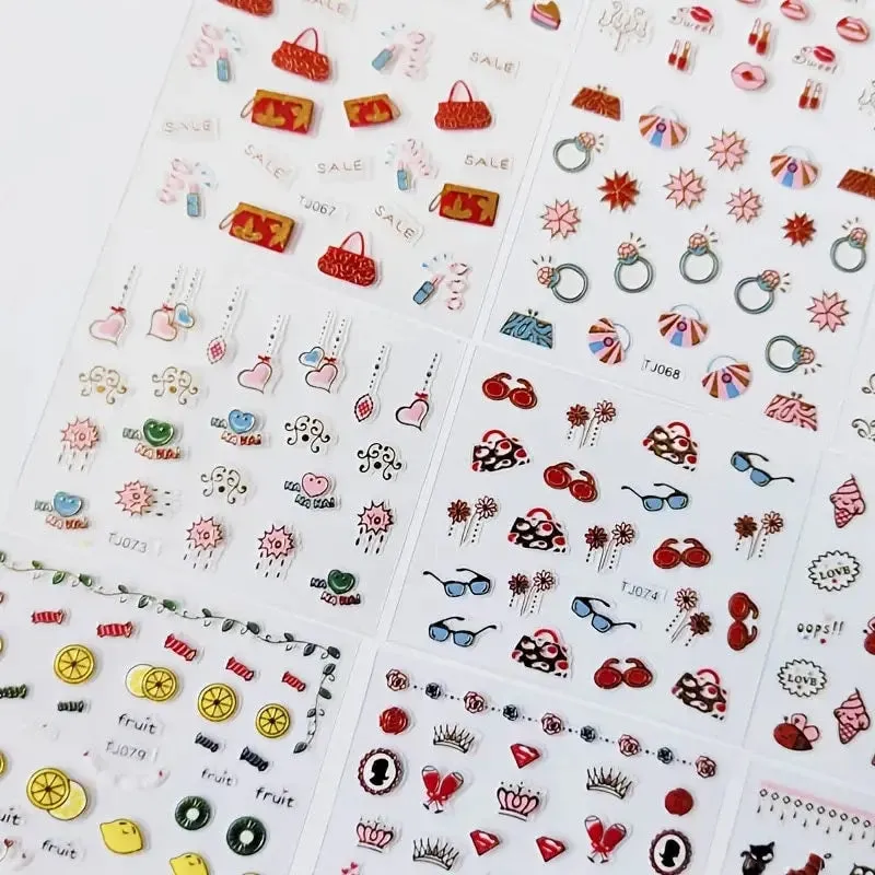 Nail Art Stickers | 30 Sheets Self-Adhesive Nail Decals With Patterns Art Design For DIY Nails Design Manicure Decoration Accessories Decals