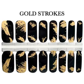Nail Wrap - Gold Strokes