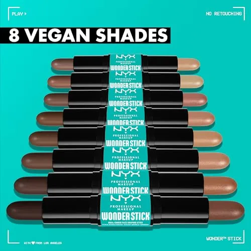 NYX PROFESSIONAL MAKEUP, Wonder Stick, Dual-Ended Stick, Contour And Highlight - MEDIUM