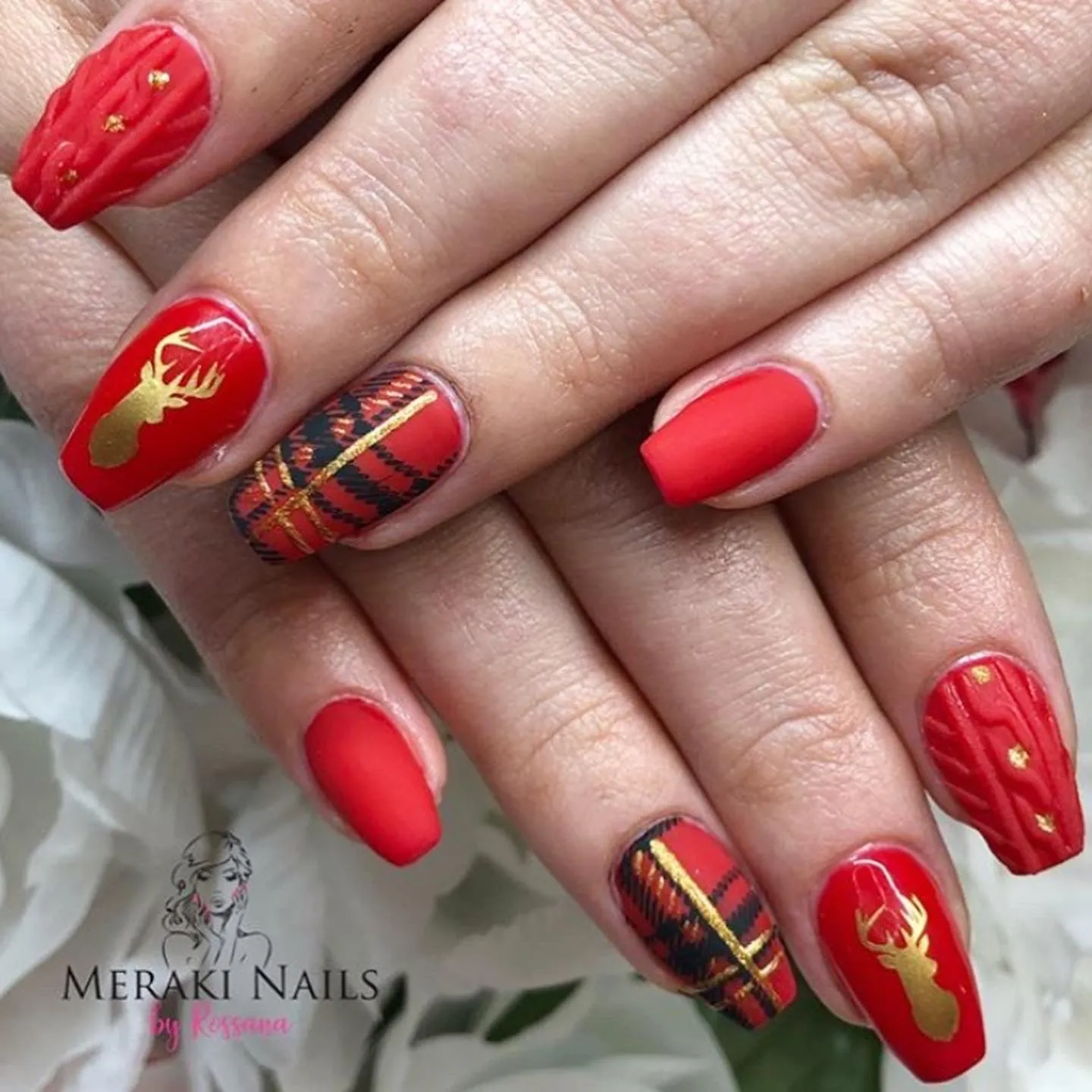 Oh Deer Nail Decal | Gold Shimmer