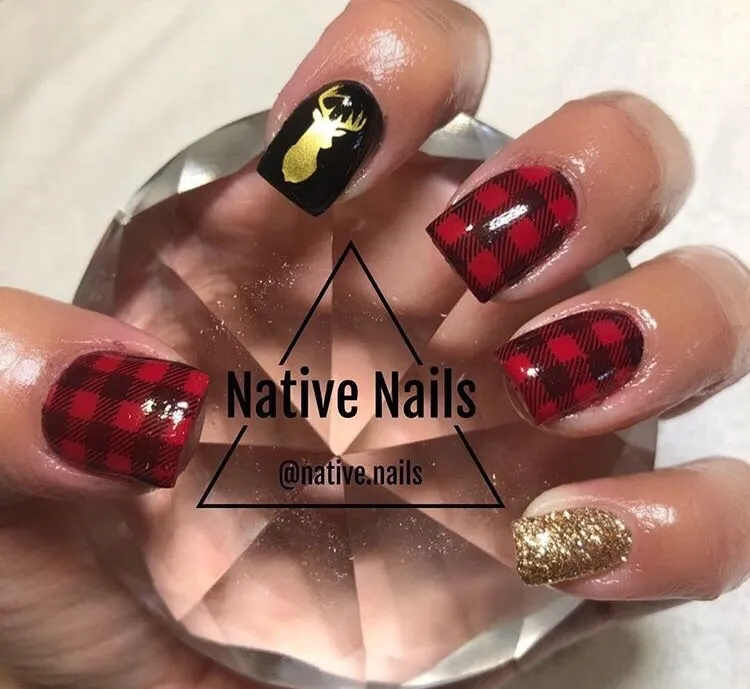 Oh Deer Nail Decal | Gold Shimmer