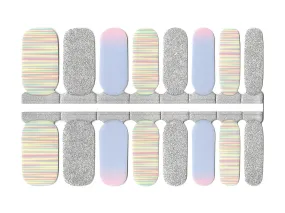 Pastel Ombre Stripes and Glitter - Nail Wrap Set