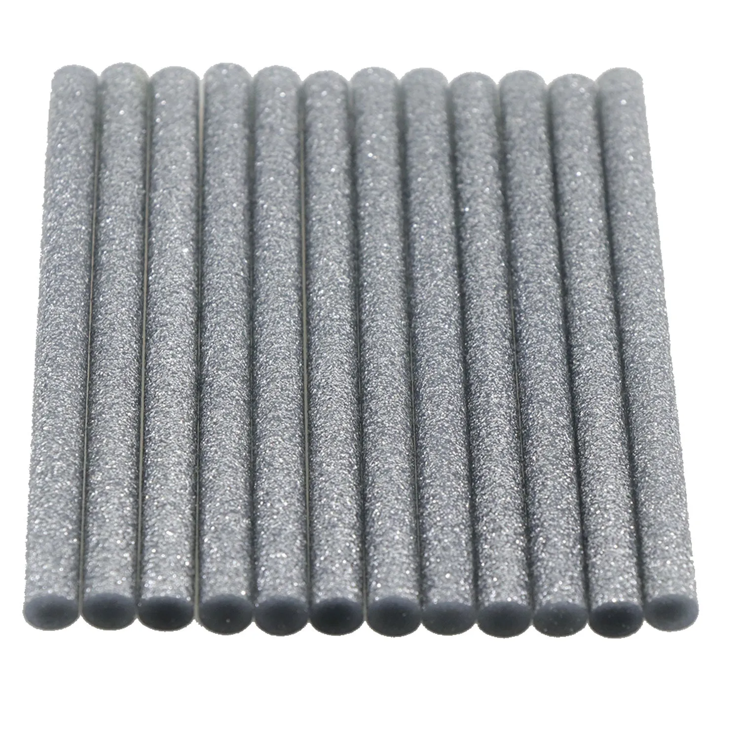 Silver Glitter Hot Glue Sticks Mini Size - 4" - 12 Pack