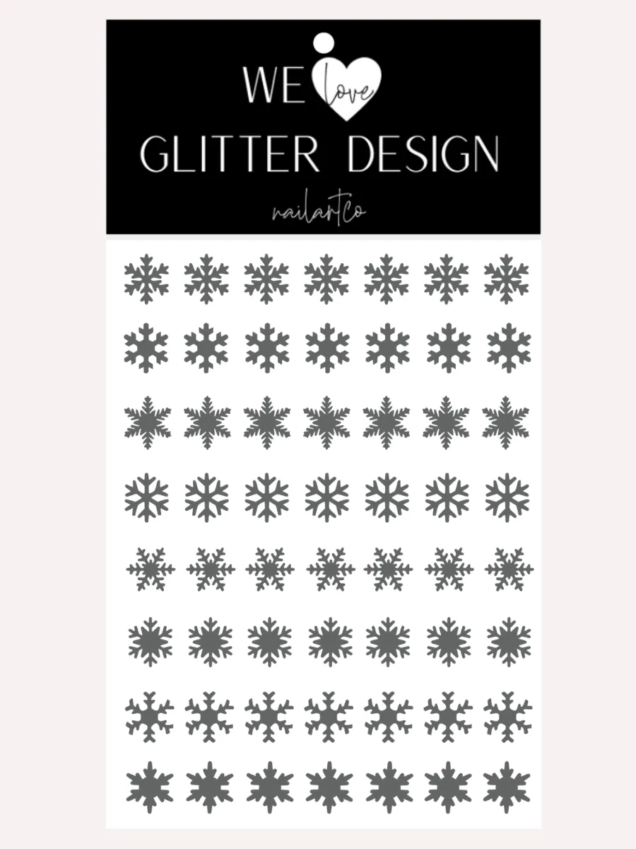 Snowflakes Large Nail Decal | Grey