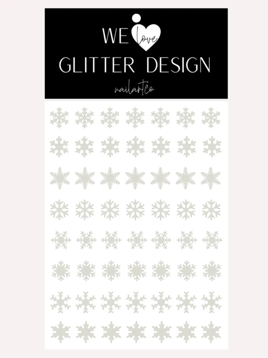 Snowflakes Large Nail Decal | Light Grey