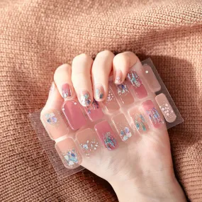 Yeknu 3pcs 22 Tips Nail Sticker Solid Color And Striped Manicure Creative Salon Nail Wraps DIY Nail Stickers Set Sticker For Nails Art